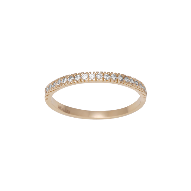 Nordahl - 8 karat guld alliance ring med sten - 108303203