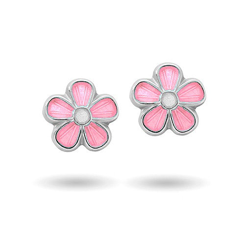 Pia&Per - Børne ørestikker med pink blomst - 9000601