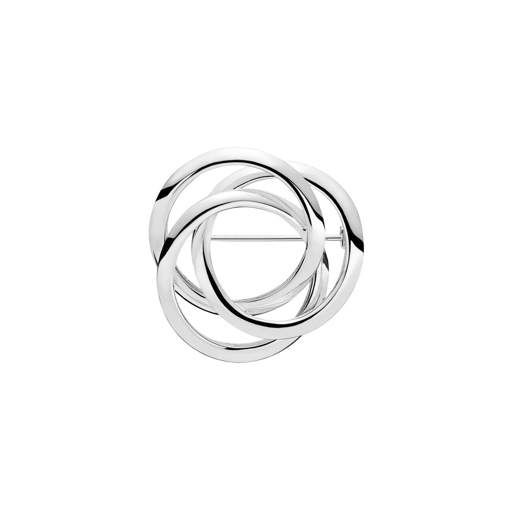 Lund Copenhagen sølvbroche, broche med ringe, klassisk sølvbroche, elegant broche, tidløst design.