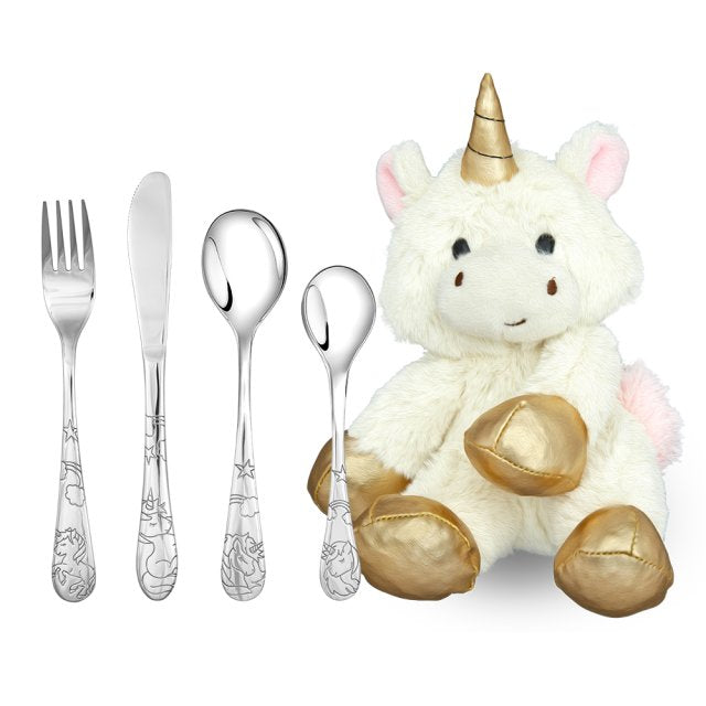 Enhjørning børnebestik med bamse - 93002527008