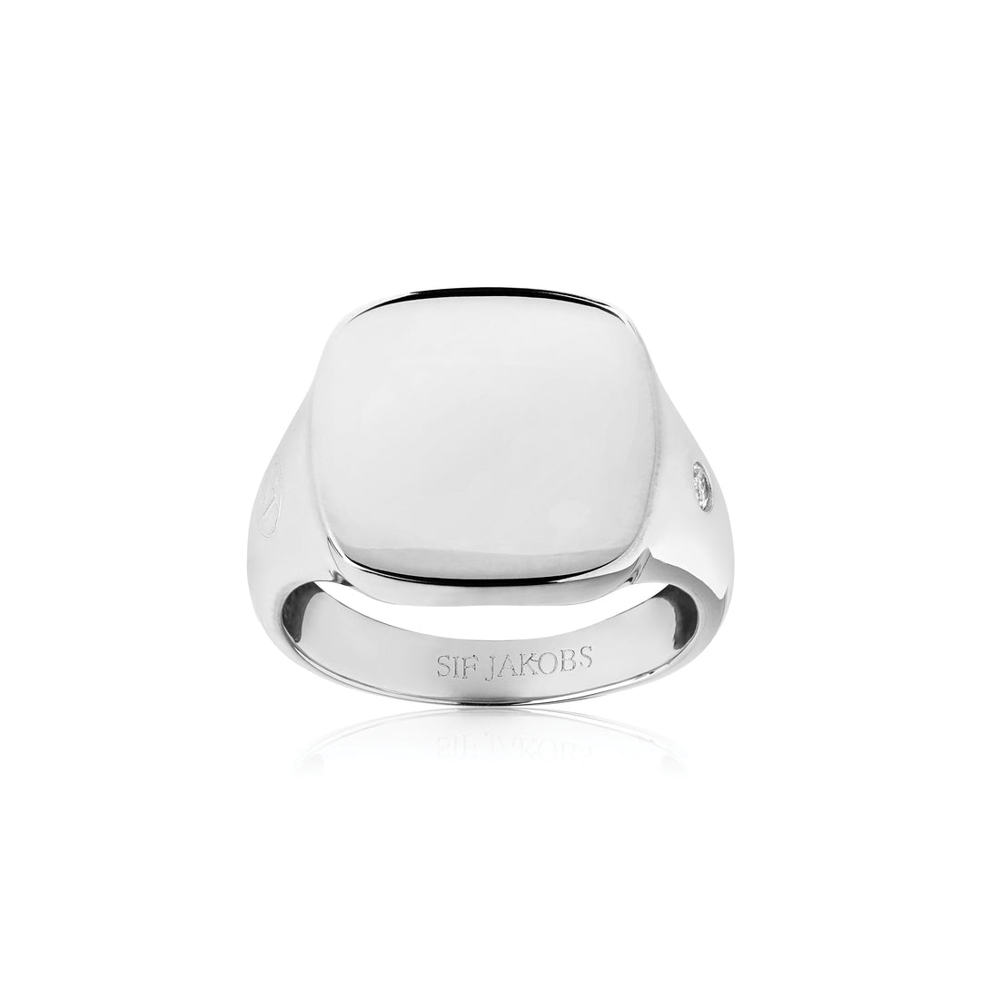 sølv ring med plade signet ring sif jakobs