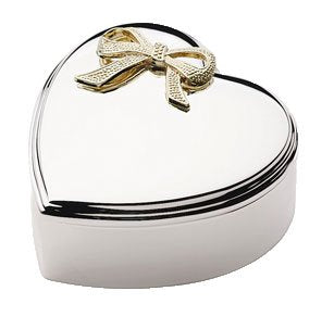 NOA Kids - Blank smykkeskrin med forgyldt sløjfe , 8x8cm - 97015483470
