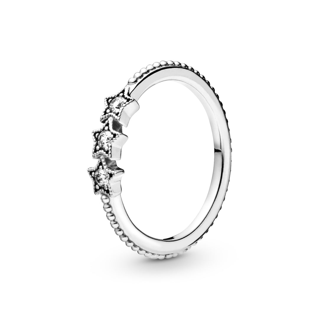 sølv ring med stjerner 3 stjerner kugler pandora 198492