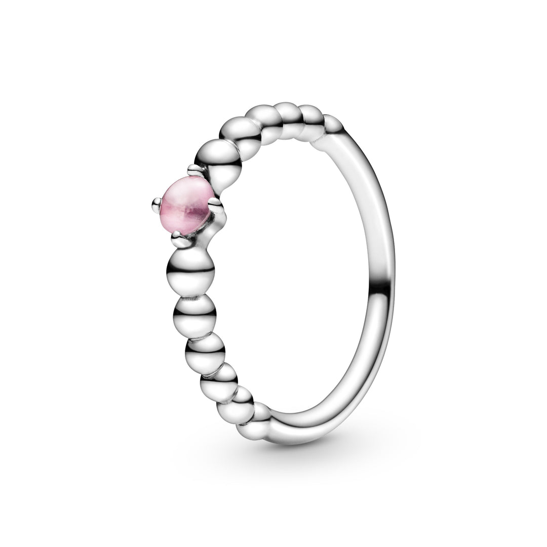 ring kugler kuglering med rosa sten lyserød pandora