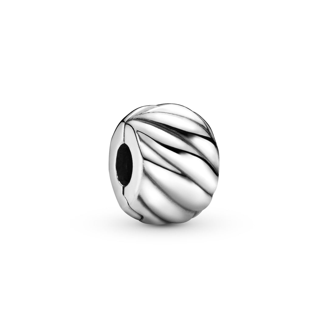 sølv klemmeled snoet rillet charm pandora