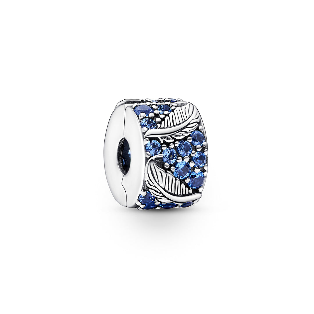 Pandora - Pavé og fjer klemmeled i sølv - 792552c01