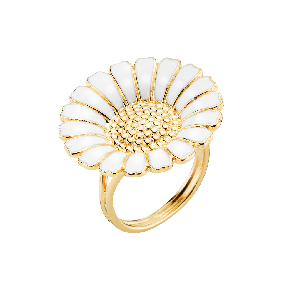 Lund Copenhagen - Marguerit ring i forgyldt, 25 mm - 907025-m