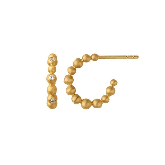 byBiehl - Pebbles hoops i guldbelagt sølv med zirkonia - 4-3805A-GP