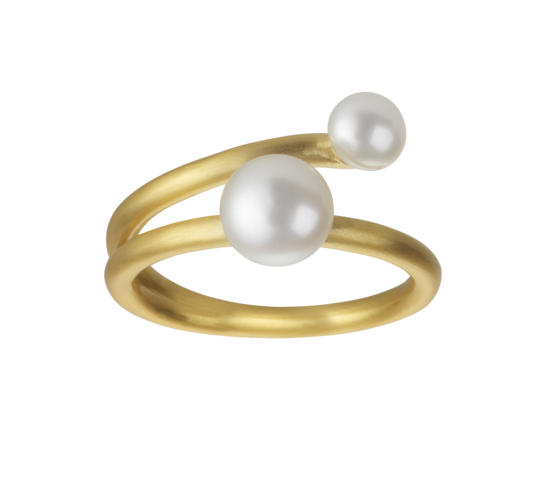 ring forgyldt med perler ferskvand hvide guld coco bybiehl