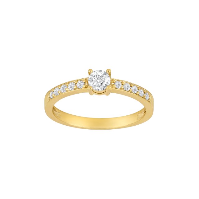 Nordahl - 8 karat guld ring med sten af zirkonia - 10428470300