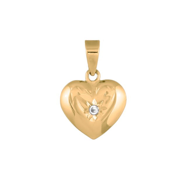 Nordahl - 14 karat guld hjerte med sten, 9x11mm - 29170170500