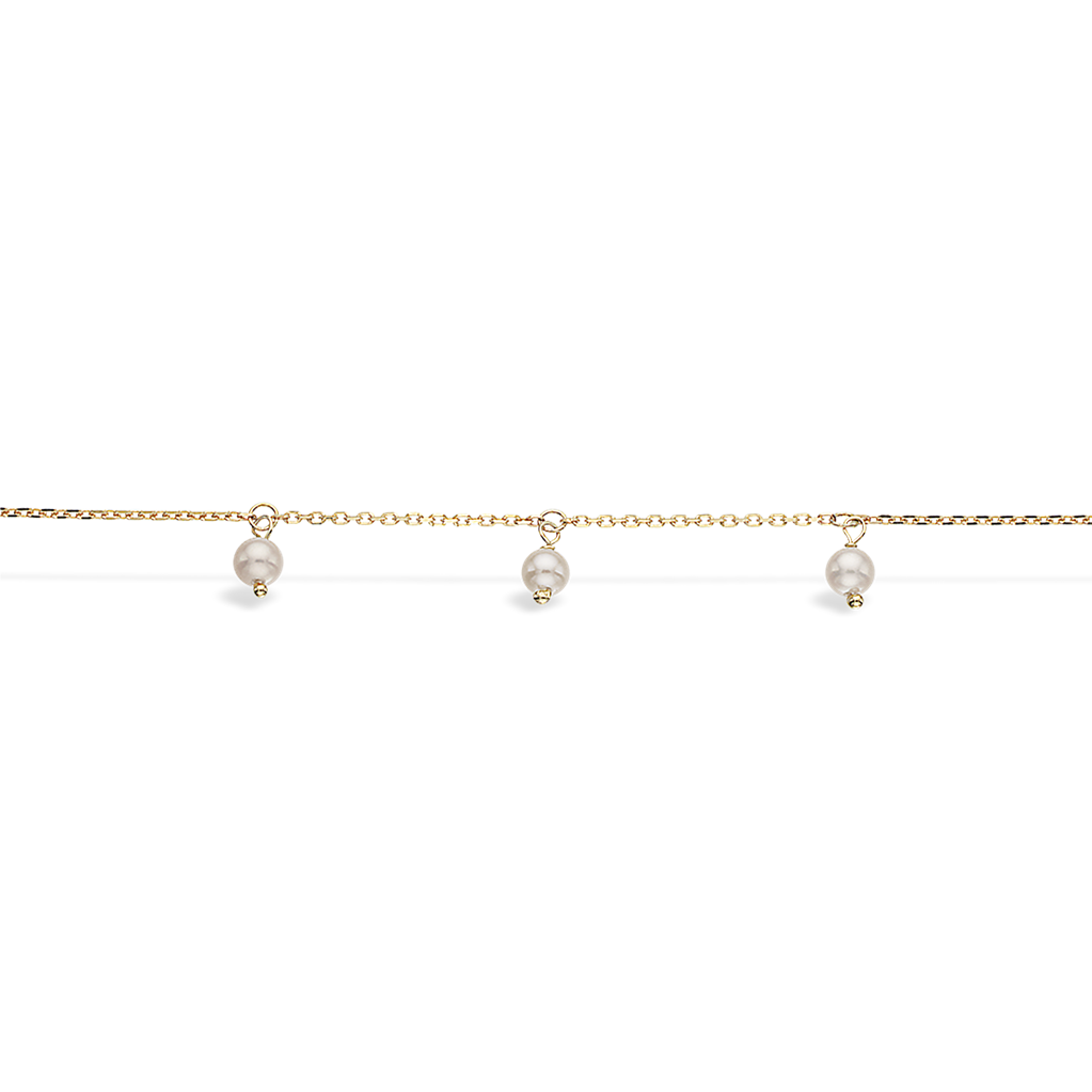 Scrouples - 8 Karat guld armbånd med ferskvandsperler - 33623,18
