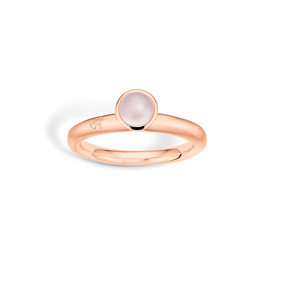 Blossom ring med rosakvarts og rosaforgyldt