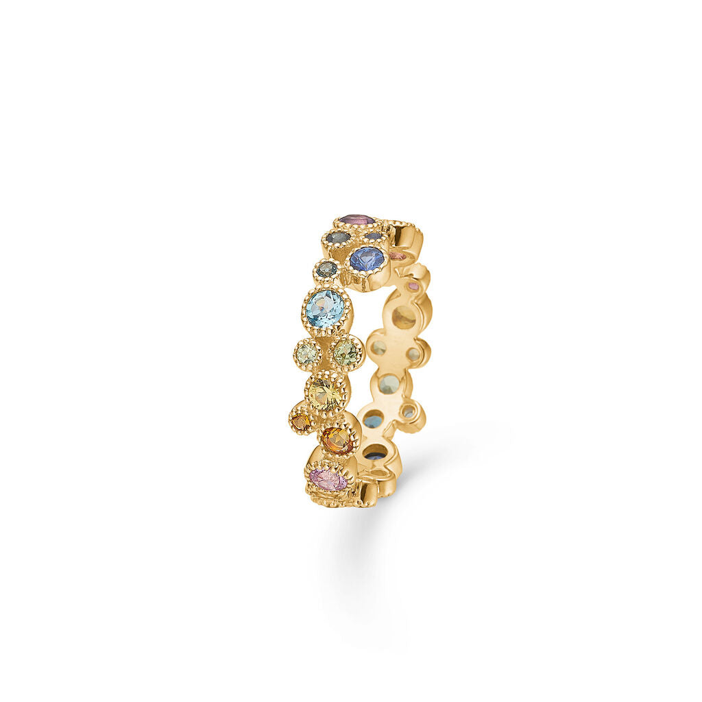 Luxury Rainbow ring med farvede sten-1544062