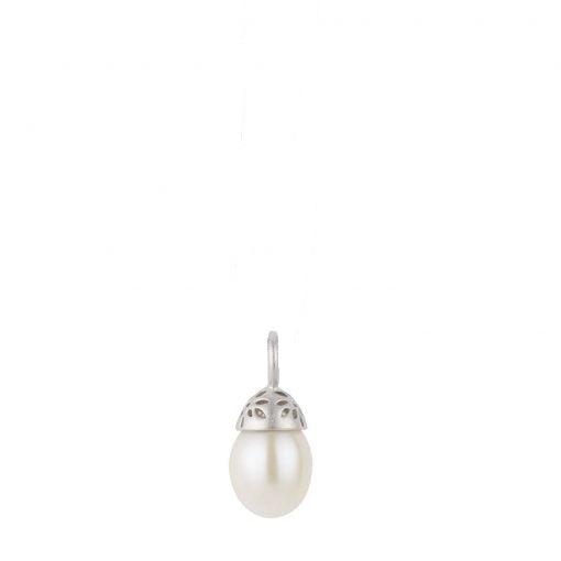 Lene Visholm - Sølv perle vedhæng med blad detaljer - p-1227rh