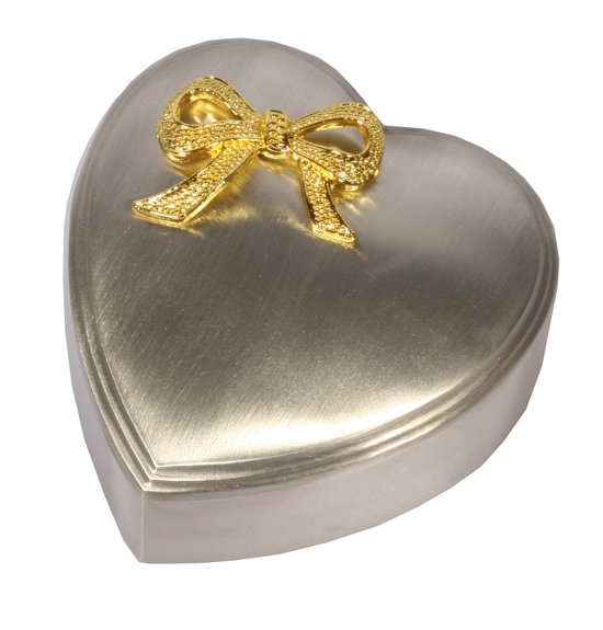 NOA Kids - Smykkeskrin med forgyldt sløjfe, fortinnet 8x8cm - 97015473470