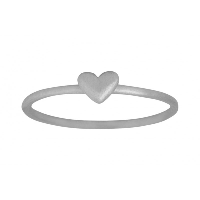 sølv ring hjerte fra bybiehl