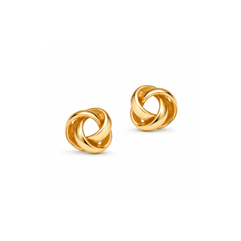 Scrouples - 8 karat guld knude ørestikker, 6mm - 105893s