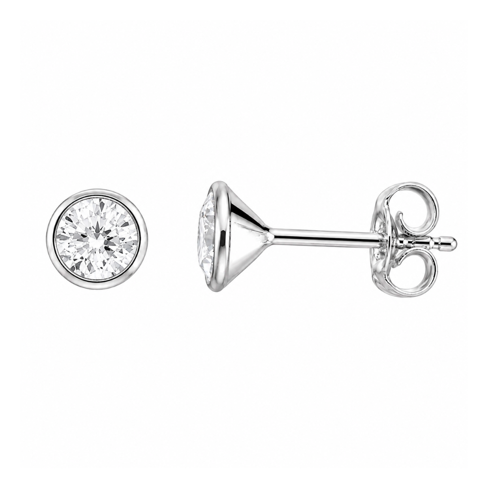 Scrouples - Sølv øreringe med klare zirkonia sten, 5 mm - 112062s