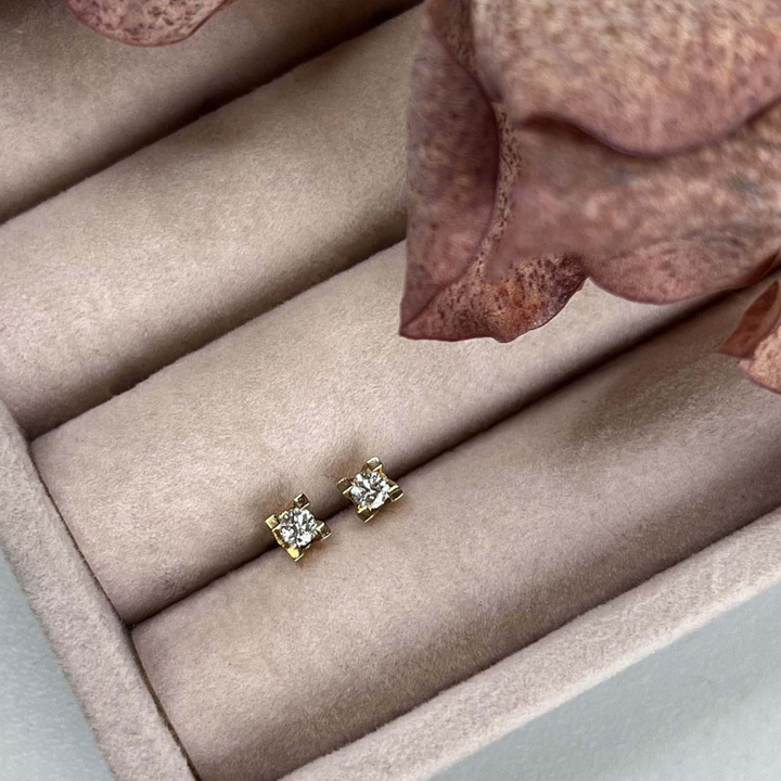 Kleopatra - 14 karat guld øreringe med 0,10ct diamant - 1135,10