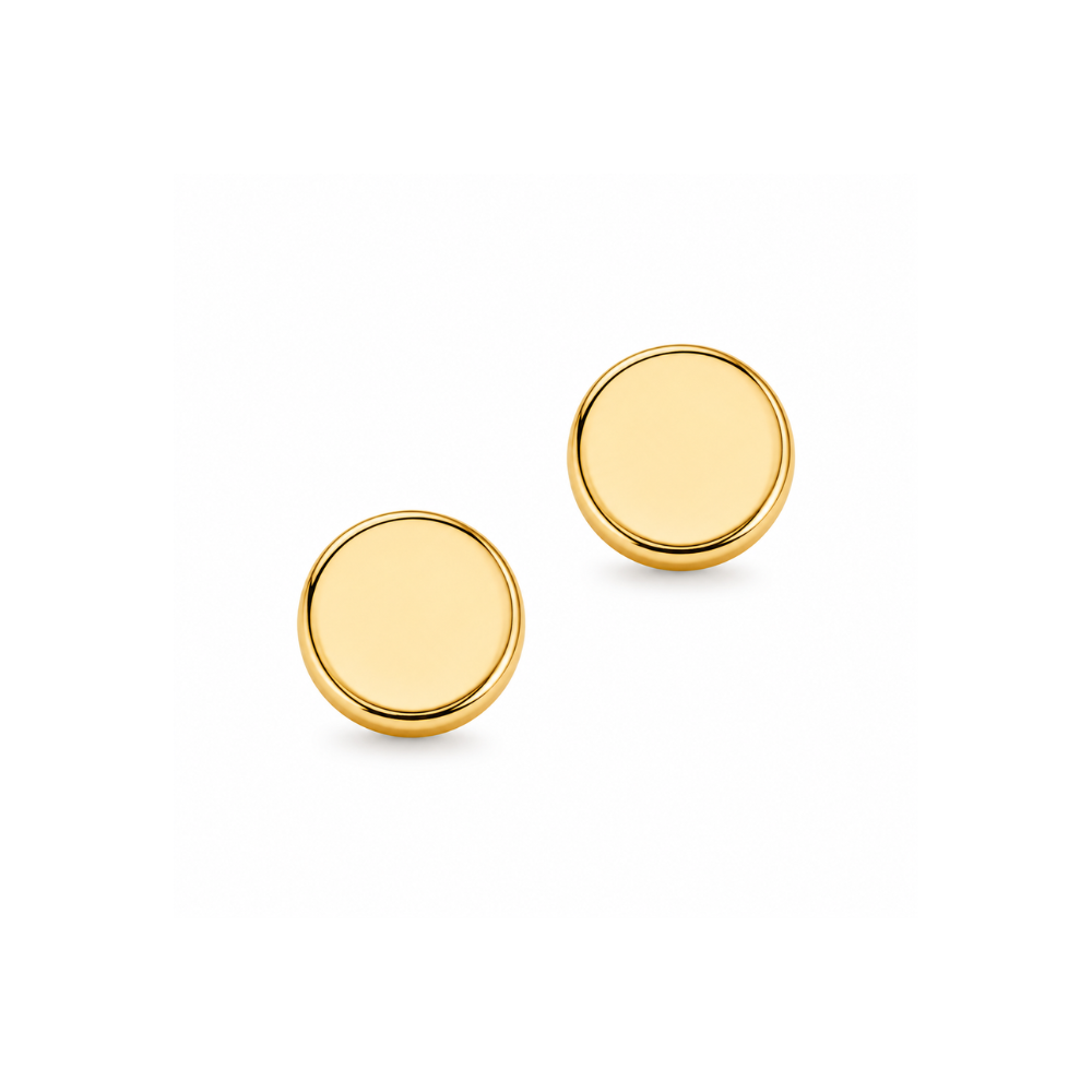 Scrouples - 8 karat guld polet ørestikker, 6,5mm - 119423s