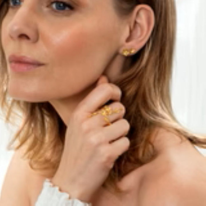 Flora Danica - For Glem Mig Ej ørestikker forgyldt mellem - fmn-stpc-medium-g