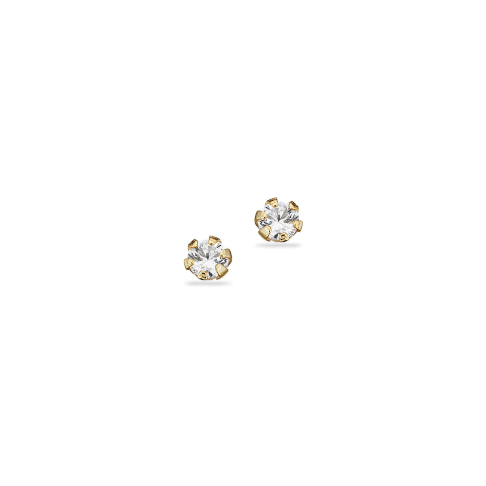 Scrouples - 8 karat guld ørestikker med zirkonia, 2mm - 125843s