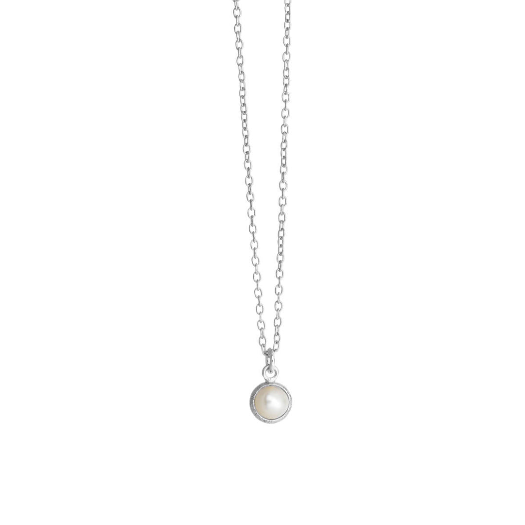 SFB - Sølv halskæde med perle vedhæng - 1365-1
