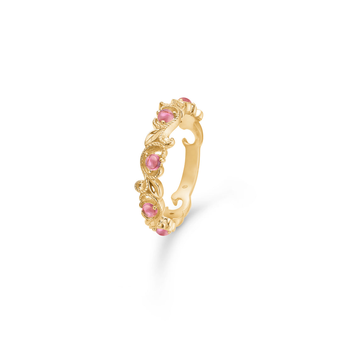 Mads Z - Vintage Blooming ring i guld med pink turmalin - 1546042