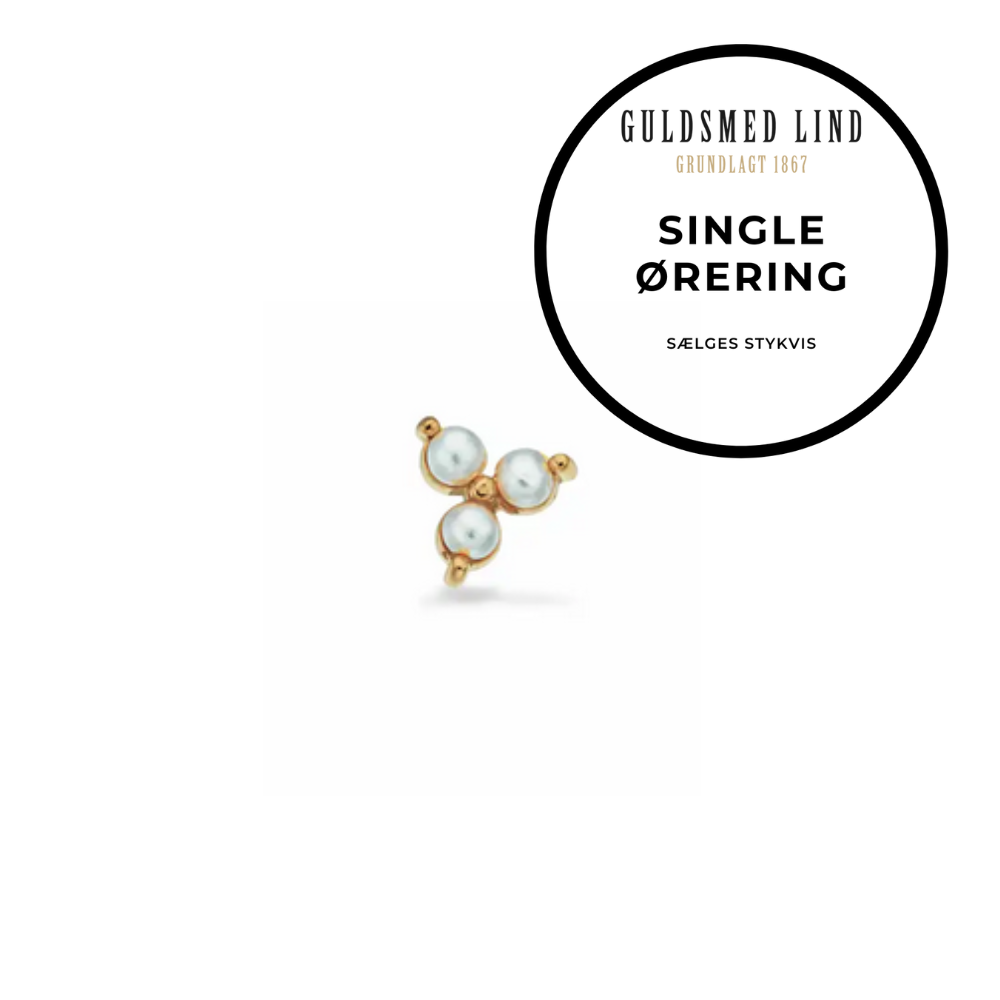 Scrouples - Guldbelagt sølv øresstik med perler, single - 160342-1