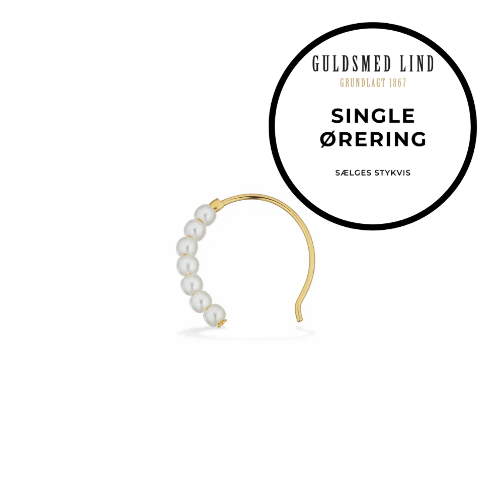 Scrouples - Guldbelagt ørebøjle med perler, single - 160482-1
