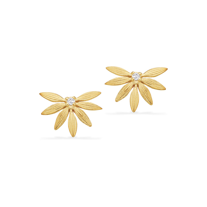 Scrouples - Lotus blomst ørestikker i guldbelagt sølv - 161982