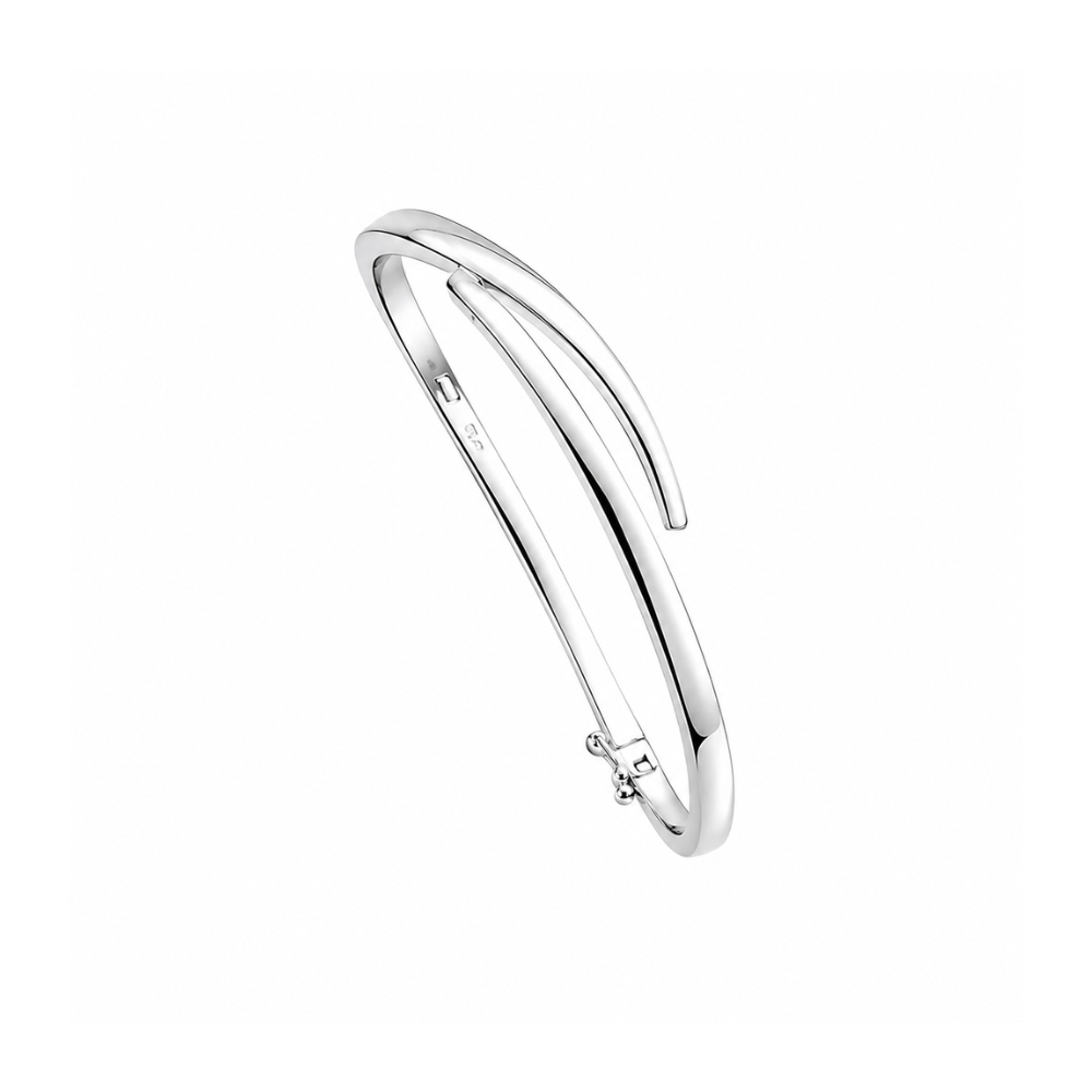 Randers Sølv - Blank armring i sølv med organisk design - 164519B