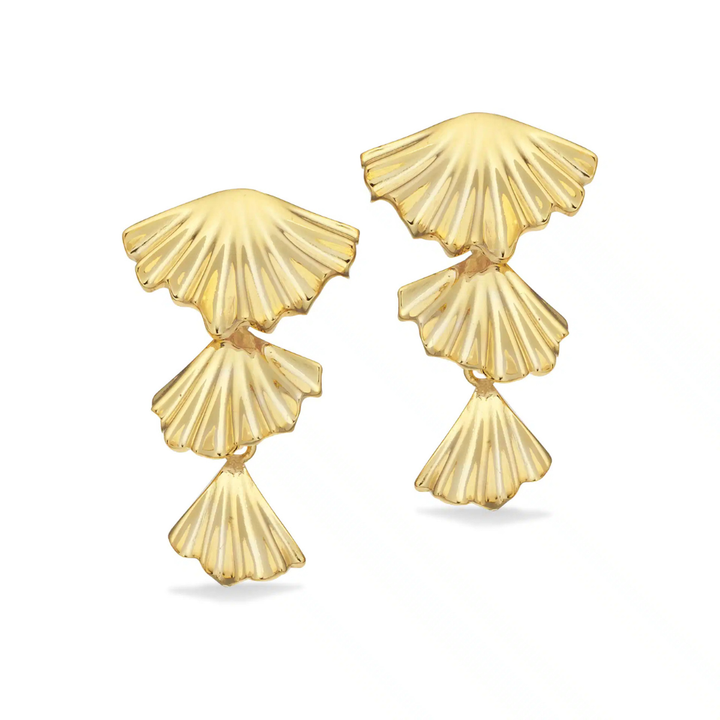 Scrouples - Bevægelige vifte ørestikker med plissé overflade - 164602