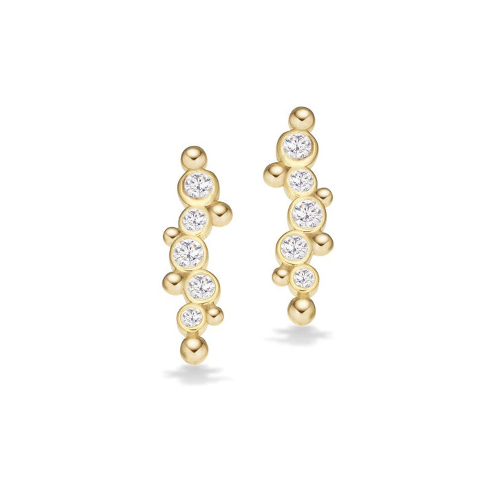 Scrouples - Sølv forgyldt ørestikker med sten - 164642