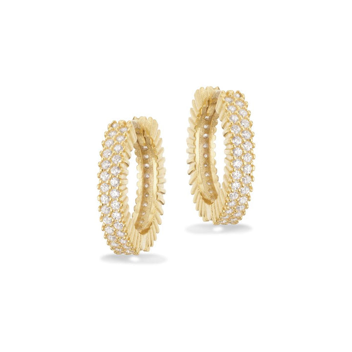 Scrouples - Forgyldte sølv creoler med sten  - 164782