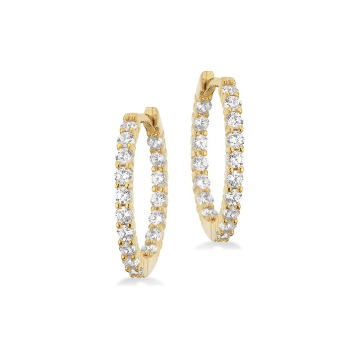 Scrouples - Forgyldt sølv creoler med sten - 164802