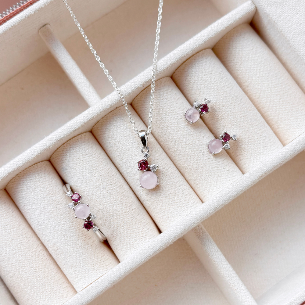 Scrouples - Farverig sterling sølv ring med Rosa Qvartz - 730662