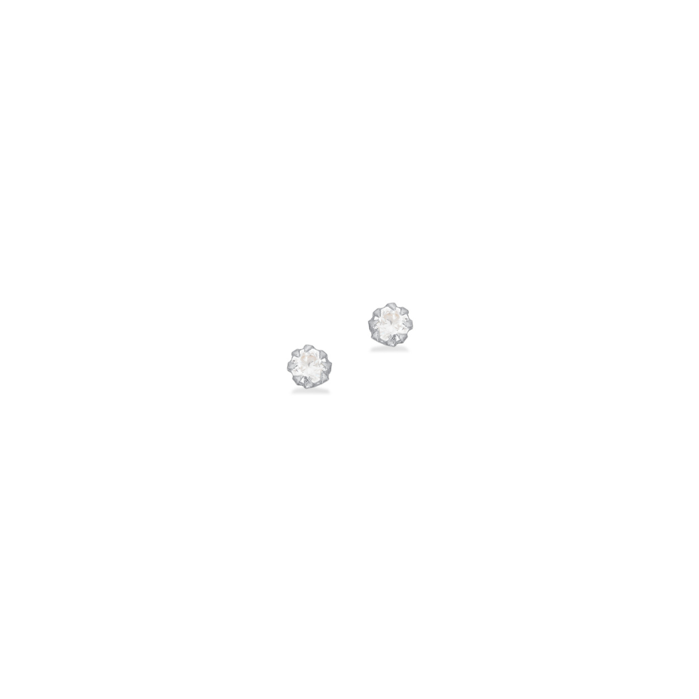 Scrouples - Sølv ørestikker med zirkonia i stjernefatning, 2 mm - 165702