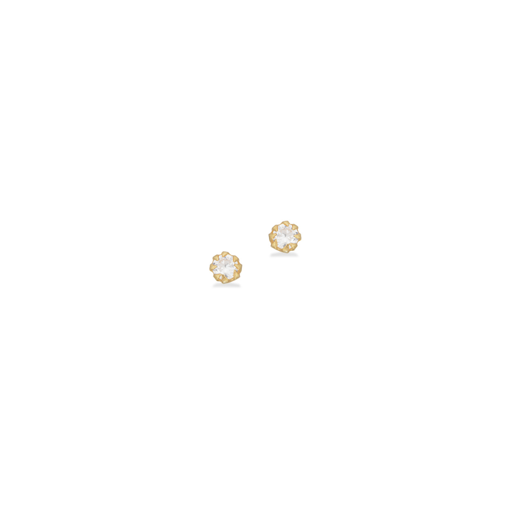 Scrouples - Forgyldte ørestikker med zirkonia i stjernefatning, 2 mm - 165712
