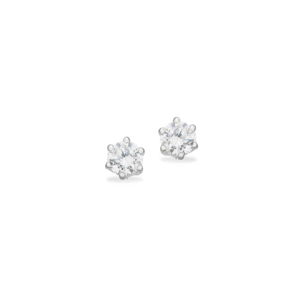 Scrouples - Solitaire ørestikker i sølv med zirkonia, 5 mm - 167372