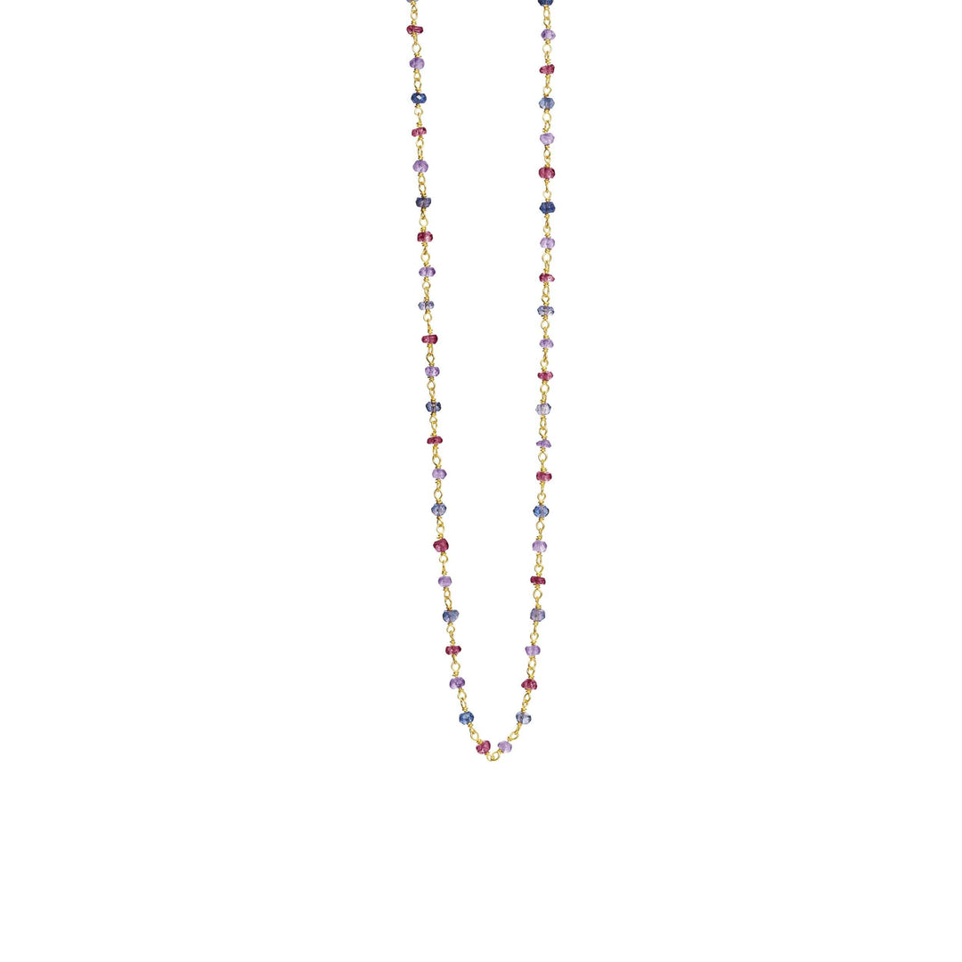 SFB - Forgyldt halskæde med lilla sten - 1869-2-593