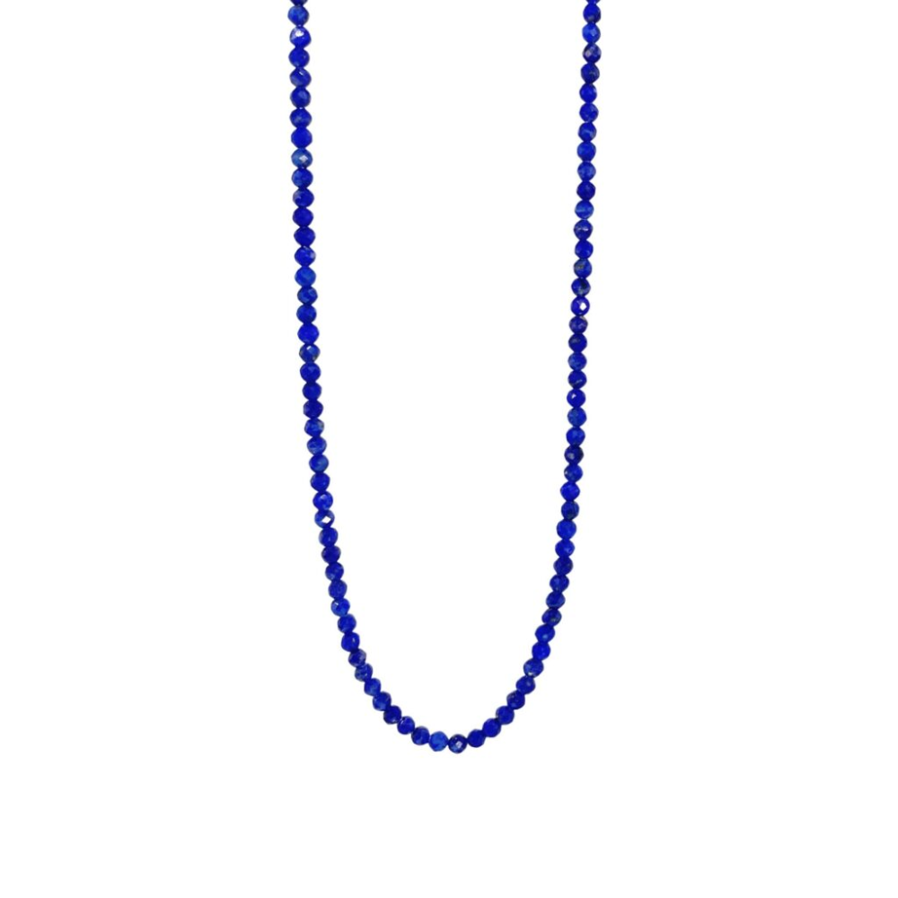 SFB - Forgyldt halskæde med 2mm blå lapis lazuli sten - 1964-2-44-131