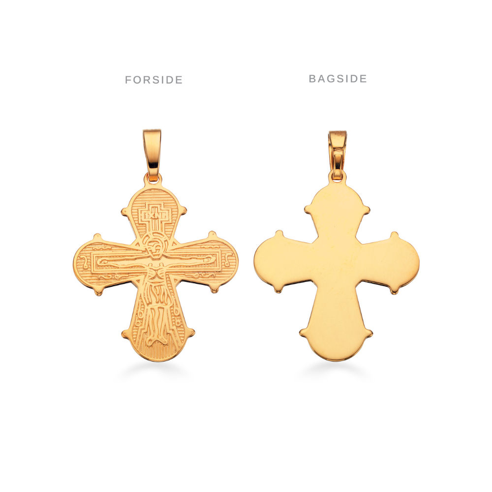 Scrouples - Dagmarkors i 8 kt. guld med blank bagside, 21 x 19 mm - 20233Bs