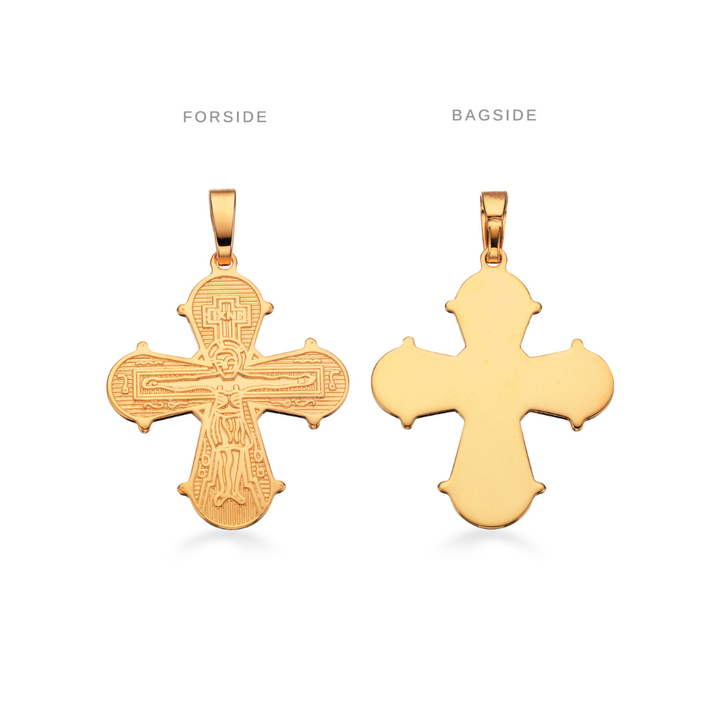 Scrouples - Dagmarkors i 8 kt. guld med blank bagside, 21 x 19 mm - 20233Bs
