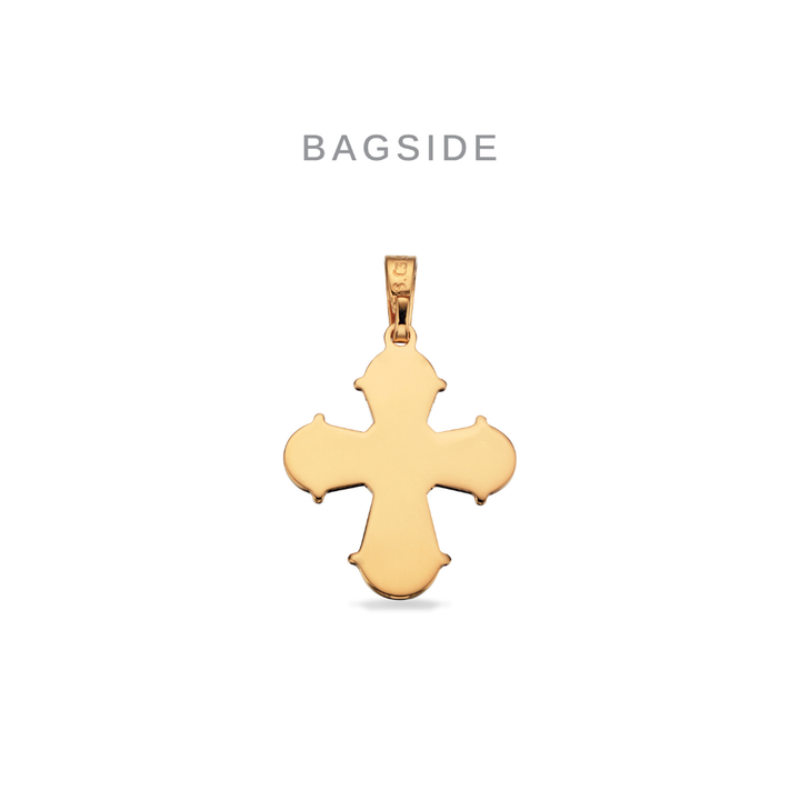 Scrouples - Dagmarkors i 8 kt. guld med blank bagside, 17 x 16 mm - 20243Bs