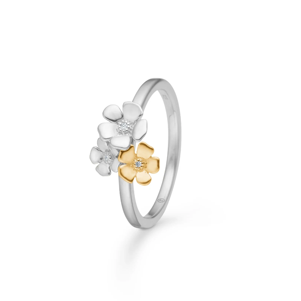 Mads Z - Fleur ring i sølv og 14 kt. guld med brillanter - 2141109