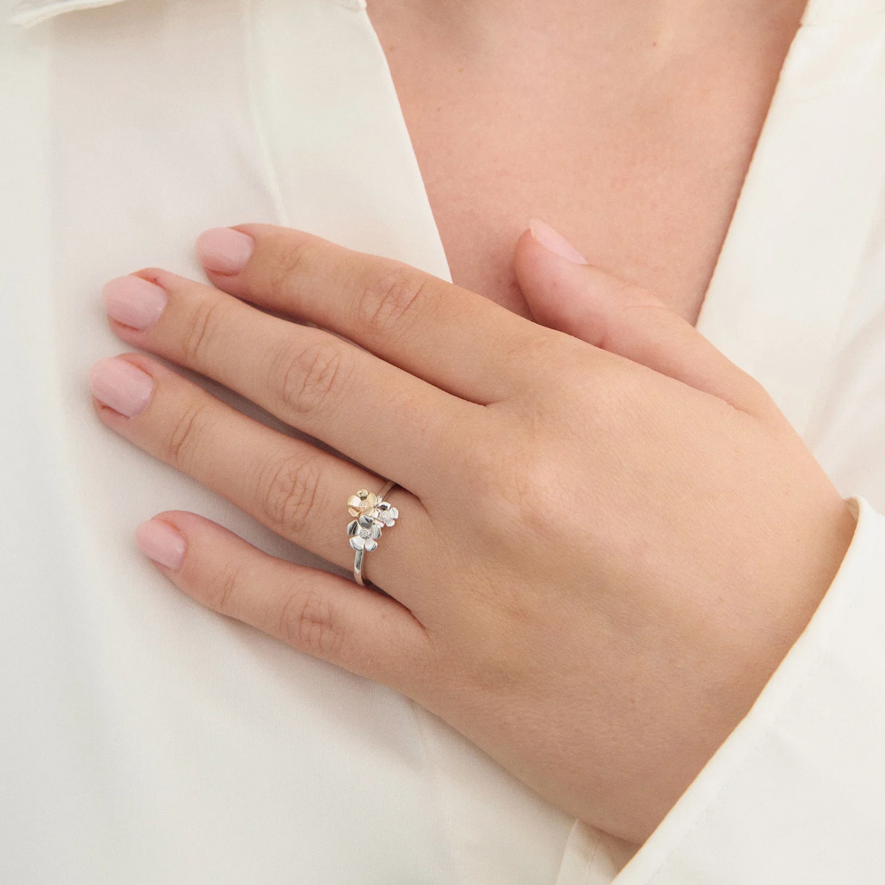 Mads Z - Fleur ring i sølv og 14 kt. guld med brillanter - 2141109