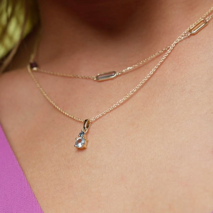 Scrouples - 8 karat guld Vedhæng med blå topas London blue topas - 214573