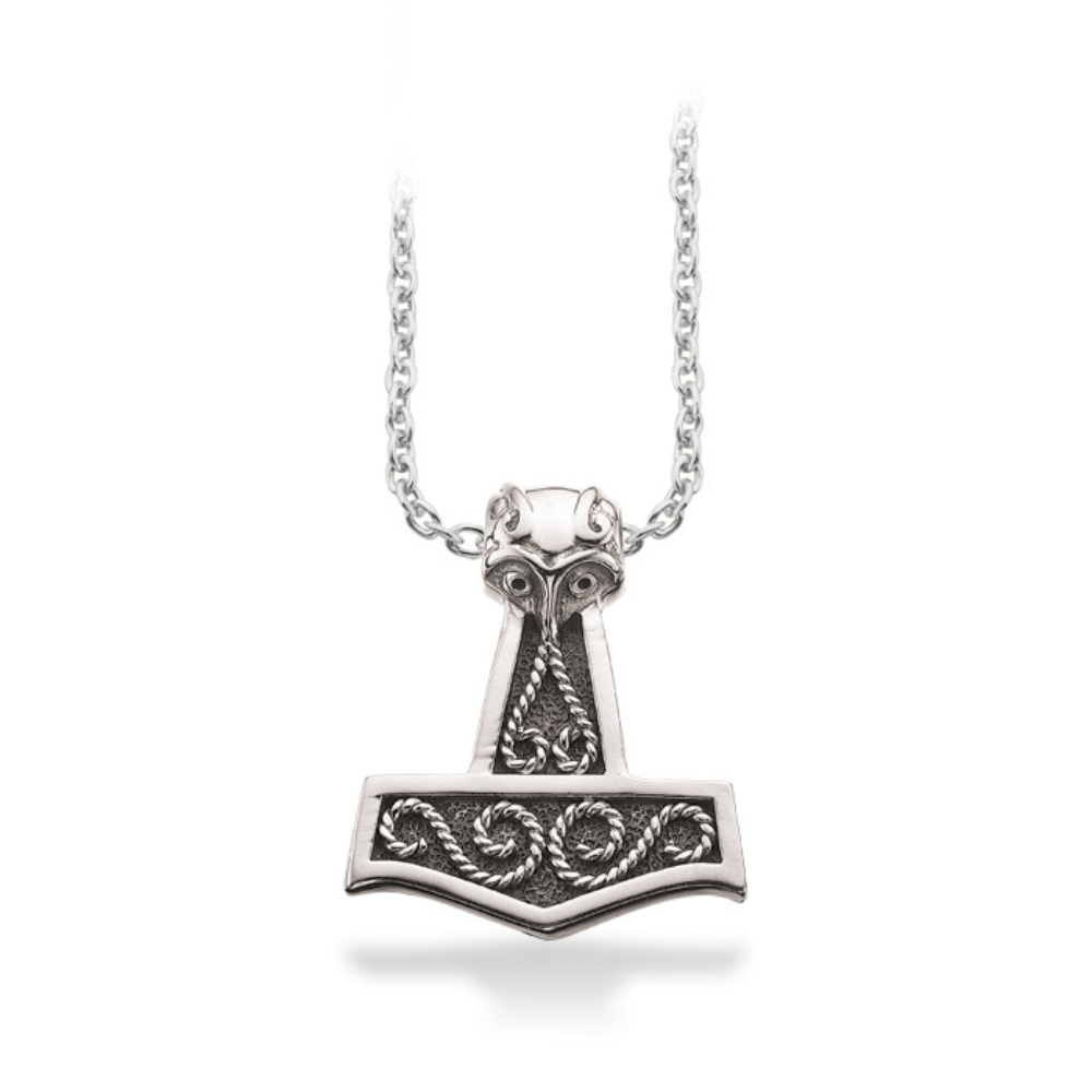 Scrouples - Halskæde i sølv med Thors hammer, 25x21 mm - 215362s